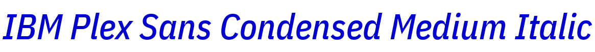 IBM Plex Sans Condensed Medium Italic font